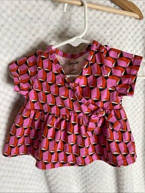 Diane Von Furstenberg Target Pink Geometric Print Dress Top